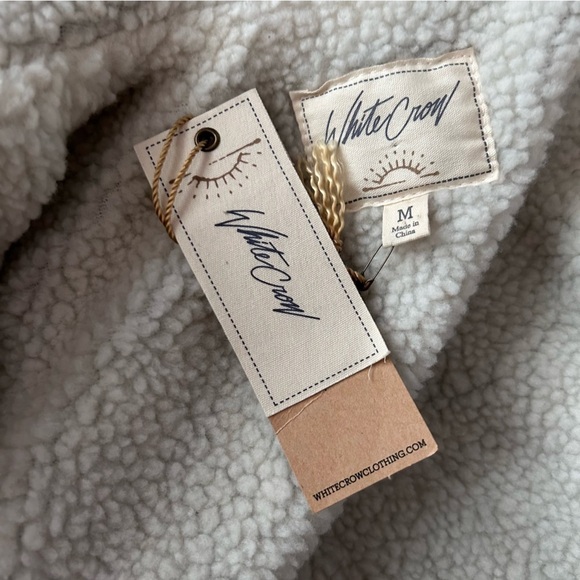 NWT White Crow Plaid Sherpa Lined Moto Jacket Sz M - Picture 8 of 8